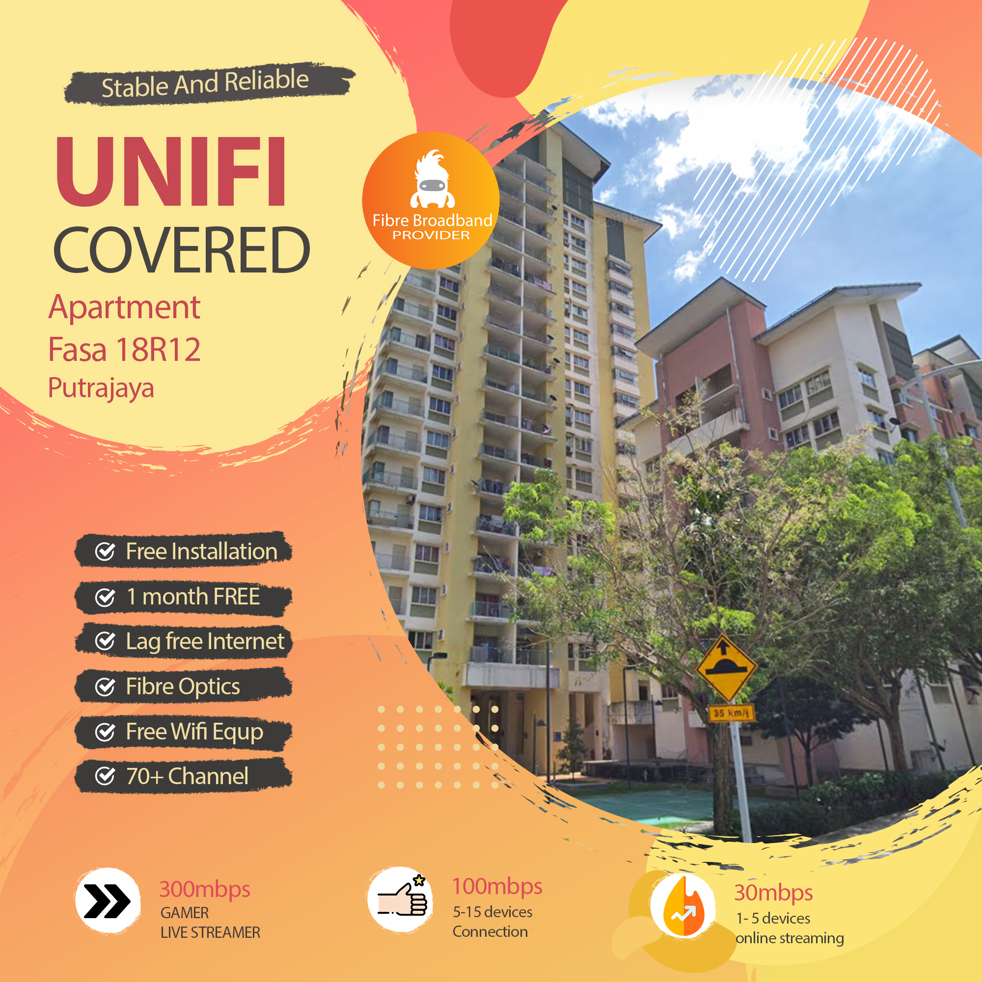 unifi putrajaya coverage – unifi Apartment Fasa 18R12 Putrajaya With Fibre Optics Broadband