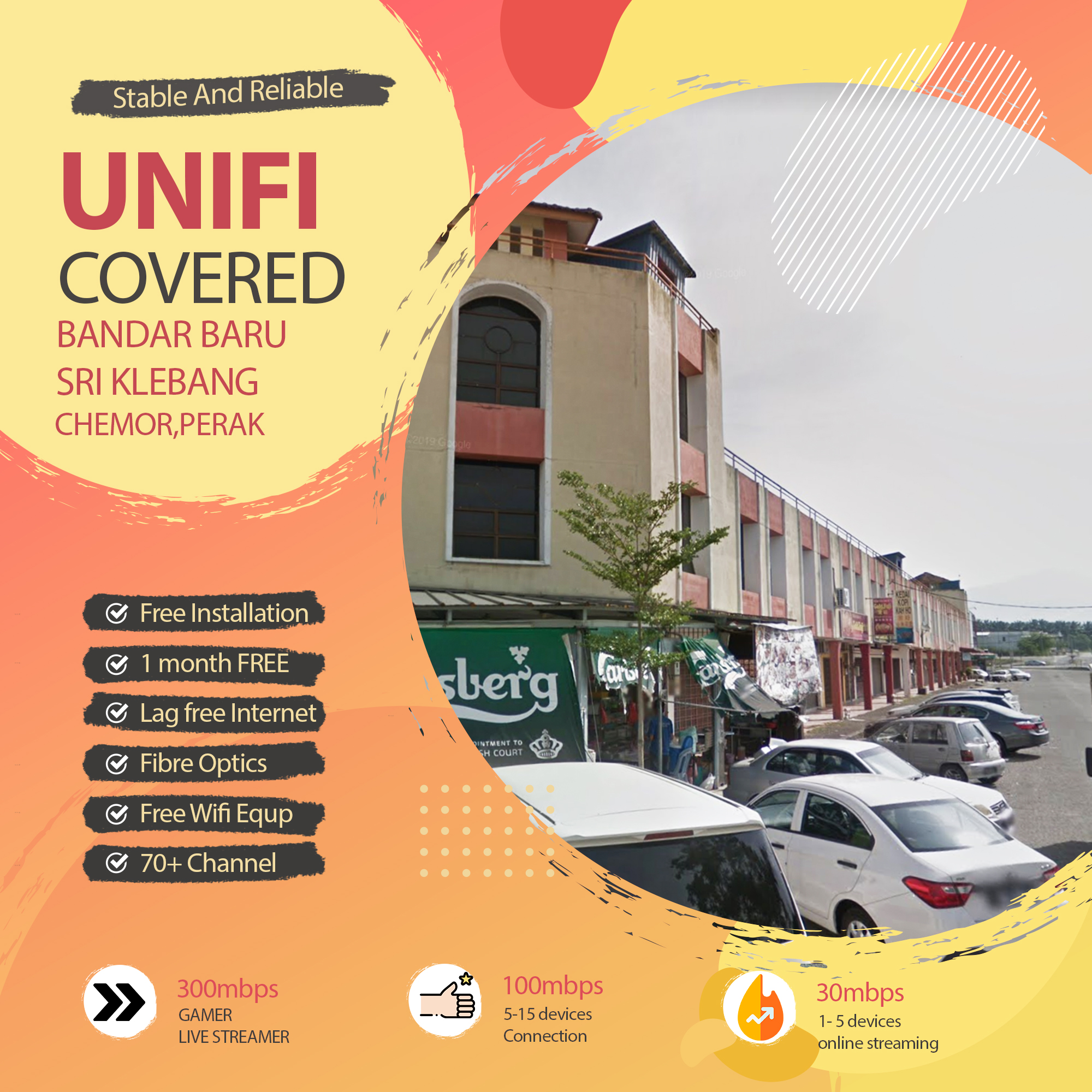 unifi Chemor Coverage – unifi Cover Bandar Baru Sri Klebang,Perak With Hispeed Broadband