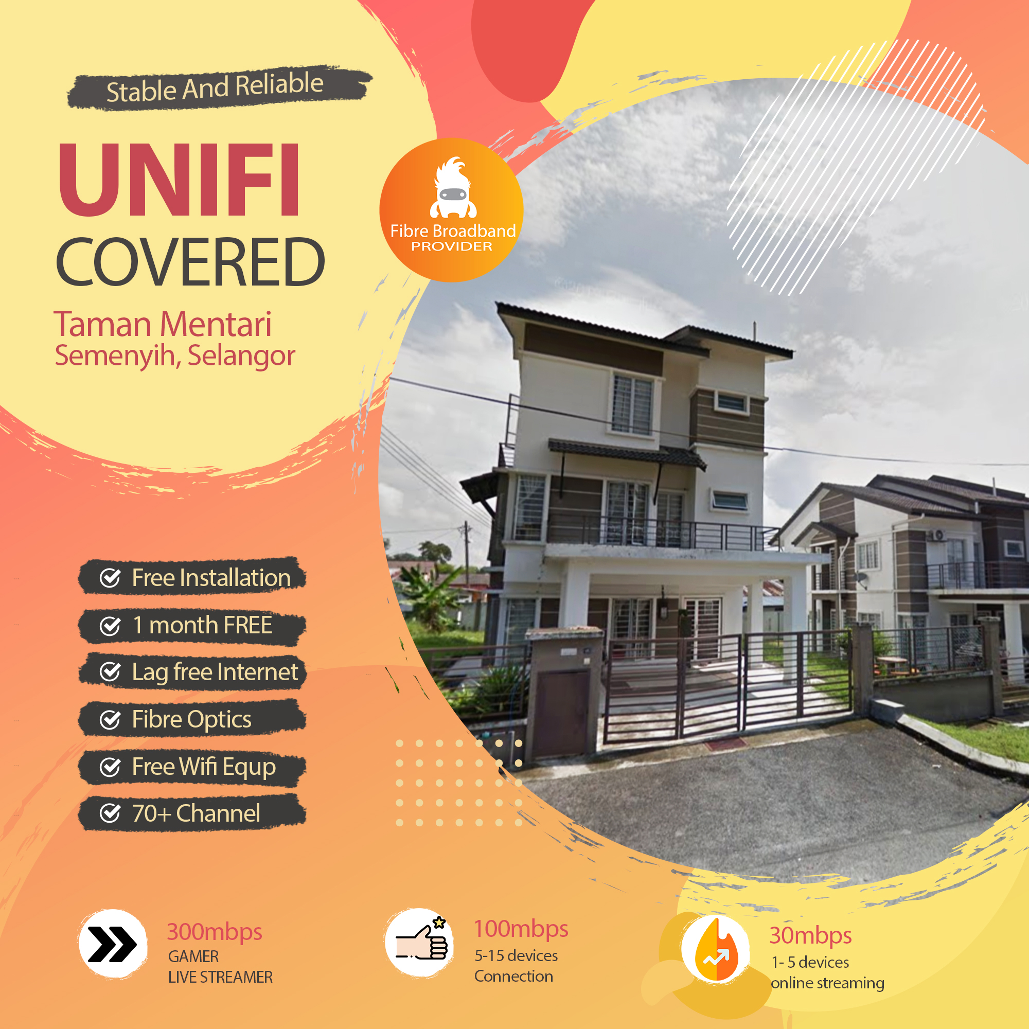 Unifi Semenyih coverage – fibre internet plan Taman Mentari Semenyih