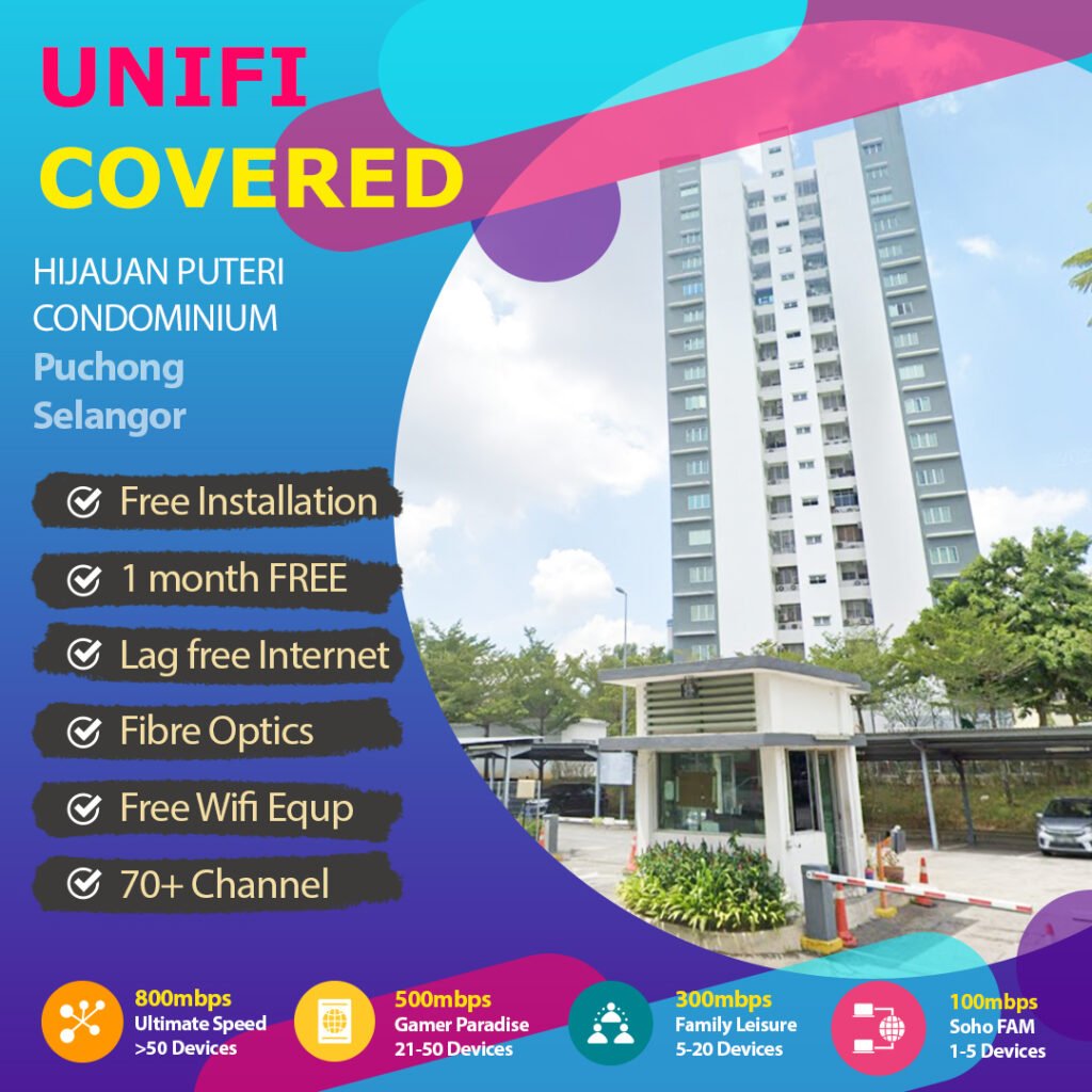 unifi covered hijauan Puteri Condo