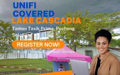 Unifi Puchong Coverage : Lake Cascadia, Taman Tasik Prima Puchong Selangor is now covered by Unifi Broadband fibre Connection