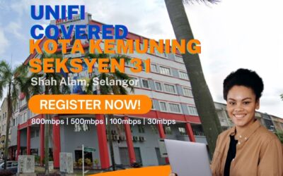 Unifi Shah Alam Coverage : Kota Kemuning, Shah Alam Seksyen 31, Selangor is now covered by Unifi Broadband fibre Connection