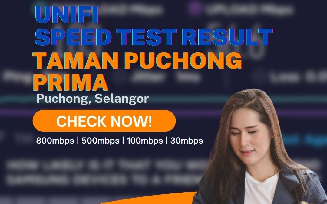 Unifi Speed Test Result For Taman Puchong Prima , Puchong Selangor