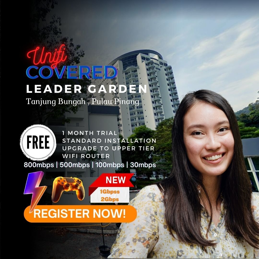 Experience strong wifi with Unifi Fibre at leader garden condominium. Enjoy seamless connectivity and a convenient, with fibre home wifi.