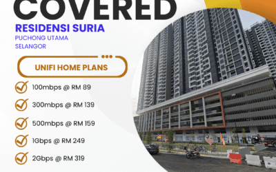Unifi Home Fibre at RESIDENSI SURIA Puchong Utama: High-Speed Internet Plans from 100Mbps to 2Gbps